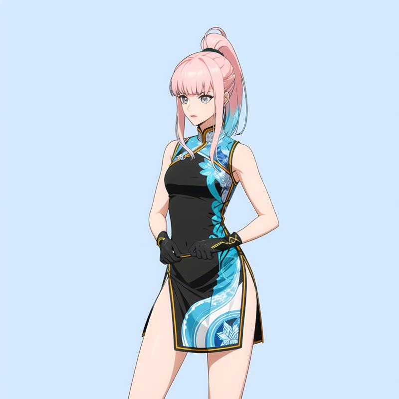 00014-146227658-transparent color PVC clothing,1girl,multicolored hair,blue hair,pink hair,cowboy shot,standing,blue background,china dress,pony.png